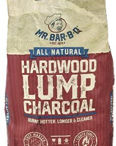 Mr. Bar-B-Q Natural Hardwood Lump Charcoal | Burns Hotter, Longer & Cleaner | Made from a 100% Hardwood Blend | Natural Lump Charcoal | Lights Easily - Low Ash | 8-Pound Bag
