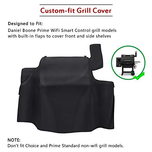 Hisencn DB Grill Cover for Green Mountain GMG Daniel Boone Prime WiFi Smart Control Grills, Full Length Pellet Grill Covers, Heavy Duty Waterproof Fade-Resistant