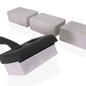 Tamwell 4 Grill Griddle Pumice Stone Cleaning Bricks Complete with Handle Suitable for BBQ, Kitchen and Household Cleaning