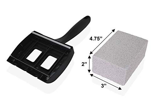 Tamwell 4 Grill Griddle Pumice Stone Cleaning Bricks Complete with Handle Suitable for BBQ, Kitchen and Household Cleaning