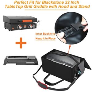 22 inch Griddle Carry Bag Fit for Blackstone 22 inch Griddle with Hood Lid and Stand,Perfect Fit for Blackstone 22 inch Griddle with Hood and Stand Heavy Duty 600D Waterproof griddle carry bag