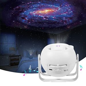 Star Projector, Galaxy Projector 360°Rotating with 10 Patterns Hd Focusing Night Light Projector with Remote Control Bluetooth Speaker Bedroom Decoration Living Room for Kids Gifts Birthday Party