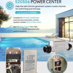 sixcow 520556 Power Center for Pentair IntelliChIor Pool and Spa Automatic Control System Models IC20, IC40, IC60 for Salt ChIorine Generator Systems