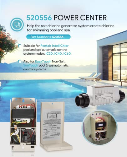 sixcow 520556 Power Center for Pentair IntelliChIor Pool and Spa Automatic Control System Models IC20, IC40, IC60 for Salt ChIorine Generator Systems