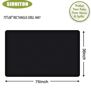SIRUITON Large Under Grill Mats, 75″x36 inch Under BBQ Mat Protect Decks and Patios from Grease Splatter, Absorbent Oil Reusable and Washable, Fire Pit Ember Mat