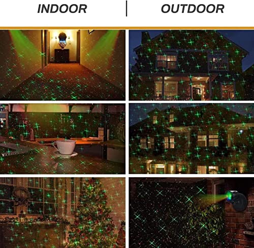 Christmas Projector Lights, Led Waterproof Christmas Laser Lights Landscape Spotlight Red and Green Star Show with Remote Decorative for Bedroom Outdoor Garden Patio Wall Holiday Party