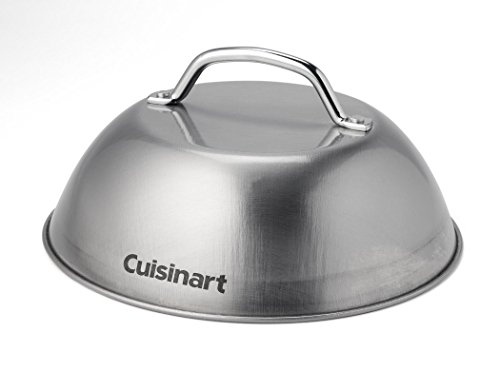 Cuisinart CGPR-221, Cast Iron Grill Press (Wood Handle) & CMD-108 Melting Dome, 9",Stainless steel