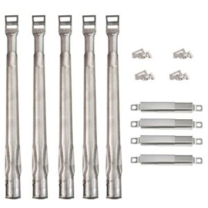 dongftai 1″ dia adjustable burner (5-pack) and adjustable crossover tube (4-pack) extends from 14″ to 19″ bbq replacement parts for nexgrill, brinkmann, dyna-glo, and most gas grill models