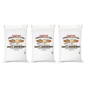 cookinpellets premium hickory grill smoker smoking wood pellets, 40 pound bag (3 pack)