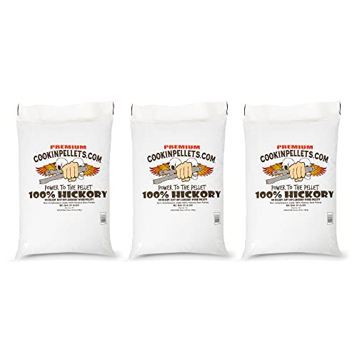 CookinPellets Premium Hickory Grill Smoker Smoking Wood Pellets, 40 Pound Bag (3 Pack)