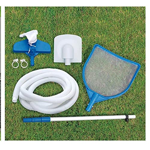 Summer Waves P4A024521 24ft x 52in Elite Round Above Ground Frame Outdoor Swimming Pool Set w/Sand Filter Pump, Pool Cover, Ladder, & Maintenance Kit