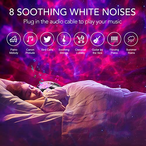 Galaxy Light Projector for Bedroom, White Noise Star Projector Light,Remote Led Galaxy Light Ceiling Projector,Bluetooth Music Galaxy Projector Night Light for Kids,Galaxy Night Light for Kids Gifts