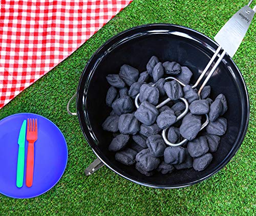 Ivation Premium 500W Electric Charcoal Starter – Quickly & Easily Ignite BBQ Grills Without Lighter Fluid or Matches – Double-Ring Design with Longer, Angled Handle Safely Heats in Just 6 Minutes