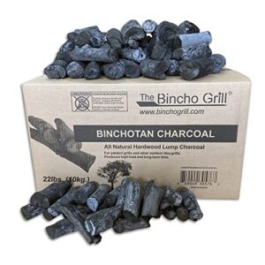 the bincho grill binchotan charcoal for japanese bbq. natural hardwood high-grade for yakitori and all types of charcoal grills. (22 lbs / 10 kg)