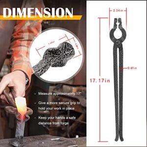 Blacksmith 5/8-inch Bolt Jaw Tongs Anvil Vise Forge Tongs for Railroad Spikes, for 5/8-Inch Round & Square Bar