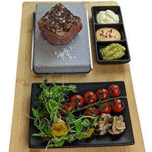 Black Rock Grill Cooking Stone for Steak, Lava Stone Grill, Hot Steak on a Stone Cooking Set