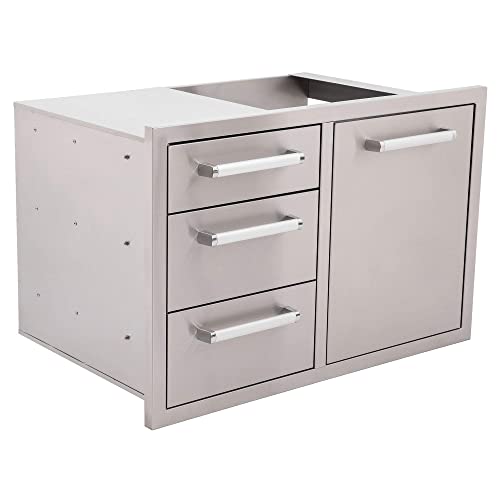 Bonfire Outdoor Kitchen Triple Drawer & Trash Drawer Combo, 304 Stainless Steel, CBATDT