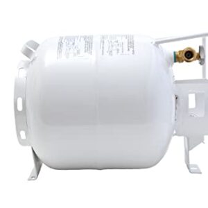 Flame King YSN201HZL 20-LB Steel Horizontal Propane Tank Cylinder for Fire Pits and Tables, Patio Heaters, Barbeques, RVs, and Truck Campers, White