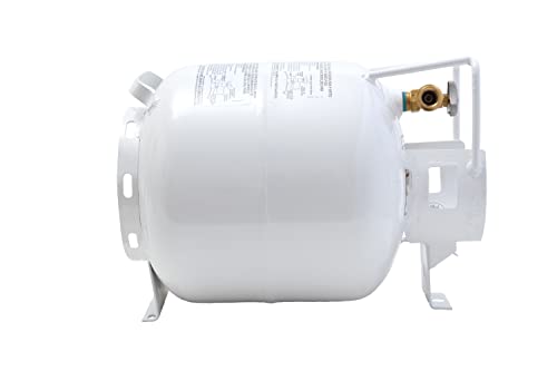 Flame King YSN201HZL 20-LB Steel Horizontal Propane Tank Cylinder for Fire Pits and Tables, Patio Heaters, Barbeques, RVs, and Truck Campers, White