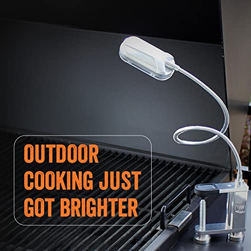 Yukon Glory Bright and Durable Magnetic LED Grill Light for Grilling and BBQ, Attaches Magnetically or with Built in Clamp, Long Flexible Gooseneck, Perfect for Blackstone Grills