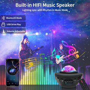 Galaxy Projector, 3 in 1 Star Projector Galaxy Light Projector for Bedroom with Remote Bluetooth Speaker Dynamic Starlight Projector Galaxy Night Light Projector for Kid Adult Birthday Christmas Gift