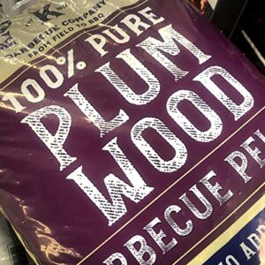 Knotty Wood Barbecue Plum Wood Cooking Pellets BBQ Smoker 100% Pure Natural Ingredients No Fillers Oils or Additives Sweet Smoke All Meats Two 20# Bags, 40 lbs Total