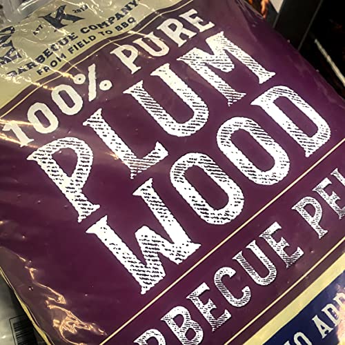 Knotty Wood Barbecue Plum Wood Cooking Pellets BBQ Smoker 100% Pure Natural Ingredients No Fillers Oils or Additives Sweet Smoke All Meats Two 20# Bags, 40 lbs Total