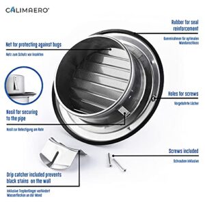 calimaero KWG 6 inch Air Vent Covers Dryer Vent Cover Outdoor for Walls Air Vent Deflector Extractor Fan Vent Cover Robust and Weatherproof Stainless Steel Dryer Vent Cover Outdoor