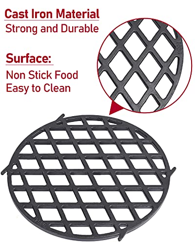 X Home 8834 Sear Grate Replacement for Weber 22.5 Inch Gourmet BBQ System, for Charcoal Grills, Diameter 11.9 Inch, Heavy Duty Cast-Iron