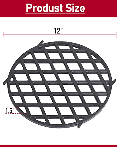 X Home 8834 Sear Grate Replacement for Weber 22.5 Inch Gourmet BBQ System, for Charcoal Grills, Diameter 11.9 Inch, Heavy Duty Cast-Iron
