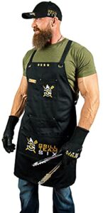 grill team six bbq aprons for men ultra tough elite chef apron with 5 pocket design – perfect grilling gifts for men and dads