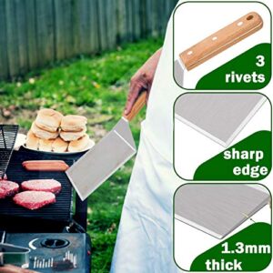 Metal Spatula Set of 2, Leonyo Stainless Steel Griddle Hamburger Spatula, as Barbecue Turner Grilling BBQ Griddle Accessories, Triple Rivets & 2 x S Hook, Heavy Duty & Easy Press, Smash Burgers