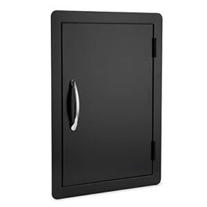 stanbroil bbq access door – 17w x 23h inch wall construction flush mount single vertical door for outdoor kitchen, bbq island, grilling station, outside cabinet – black