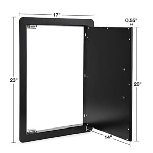 Stanbroil BBQ Access Door - 17W x 23H Inch Wall Construction Flush Mount Single Vertical Door for Outdoor Kitchen, BBQ Island, Grilling Station, Outside Cabinet - Black