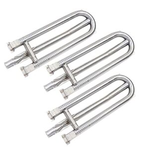 zemibi 19 1/8 x 6 inch burner tubes, burner gas grill replacement for brinkmann 810-8905-s, 810-8907-s, charmglow 810-8905-s, 810-8907-s, 3 pack stainless steel pipe center-fed grill burner