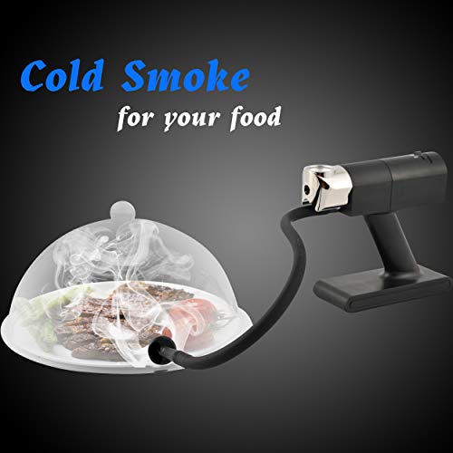 Portable Smoke Infuser Gun with Wood Chips, Hose, Dome and Drinking Lid - Handheld Electric Smoker Machine for Cocktail Drink, Whiskey, Outdoor BBQ, Meat, Pizza and Food Cooking