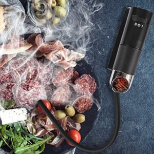 Portable Smoke Infuser Gun with Wood Chips, Hose, Dome and Drinking Lid - Handheld Electric Smoker Machine for Cocktail Drink, Whiskey, Outdoor BBQ, Meat, Pizza and Food Cooking