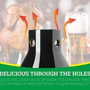 Ceramic Beer Can Chicken Holder for Smokers, Vertical Chicken Cooking Roaster - Infusing the Chicken with the Flavor-infused Steam, Accessories for Green Egg and Classic Joe, Clean-up is A Cinch