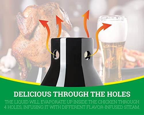 Ceramic Beer Can Chicken Holder for Smokers, Vertical Chicken Cooking Roaster - Infusing the Chicken with the Flavor-infused Steam, Accessories for Green Egg and Classic Joe, Clean-up is A Cinch