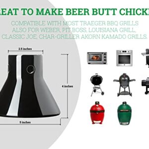 Ceramic Beer Can Chicken Holder for Smokers, Vertical Chicken Cooking Roaster - Infusing the Chicken with the Flavor-infused Steam, Accessories for Green Egg and Classic Joe, Clean-up is A Cinch
