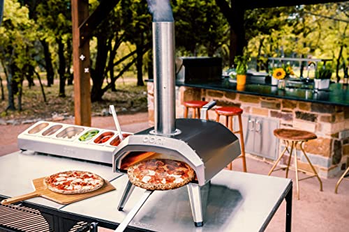 Ooni Karu 12 Multi-Fuel Outdoor Pizza Oven + Ooni 12" Perforated Pizza Peel + Ooni Karu 12 Carry Cover + Propane Gas Burner Bundle - Ideal for Any Outdoor Kitchen