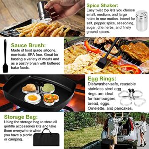 Griddle Accessories Kits, OneLeaf 18Pcs Flat Top Grill Accessories for Blackstone, Outdoor Griddle Tools for Hibachi, Spatula, Scraper, Griddle Carry Bag for Outdoor BBQ & Camping