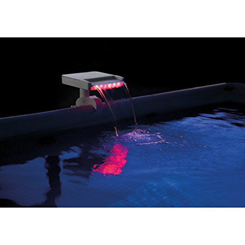 Intex Multi-Color LED Waterfall Cascade for Intex Above Ground Pools, with Hydroelectric Power - No Batteries Required, 14"