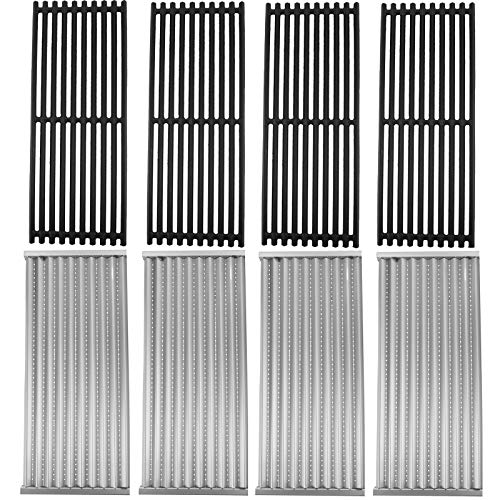 SafBbcue Cast Iron Cooking Grates and Infrared Emitter Replacement for Charbroil Infrared Grills 463224912 463231711 463241413 463247209 463247310 463271314 466231711 466247310