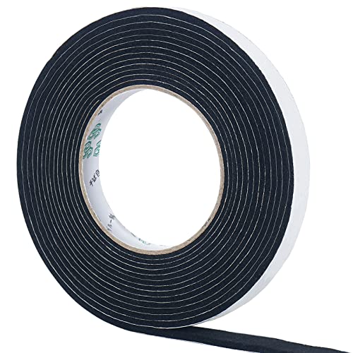 GINOYA BBQ Smoker Gasket, 17 Feet High Heat Grill Seal with Adhesive 1/2 inch Wide 1/8 inch Thick (Black)