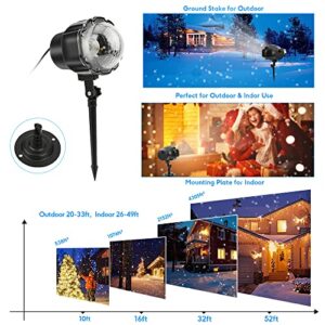 Snowfall Christmas Light Projector, Indoor Outdoor Holiday Projector Lights with Remote Control, Rotating Snow Falling Projector Lamp for Halloween Xmas Wedding Garden Landscape Decorative(Snow Spots)