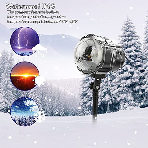 Snowfall Christmas Light Projector, Indoor Outdoor Holiday Projector Lights with Remote Control, Rotating Snow Falling Projector Lamp for Halloween Xmas Wedding Garden Landscape Decorative(Snow Spots)