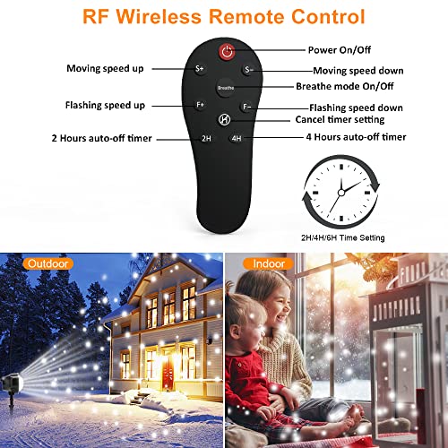 Snowfall Christmas Light Projector, Indoor Outdoor Holiday Projector Lights with Remote Control, Rotating Snow Falling Projector Lamp for Halloween Xmas Wedding Garden Landscape Decorative(Snow Spots)