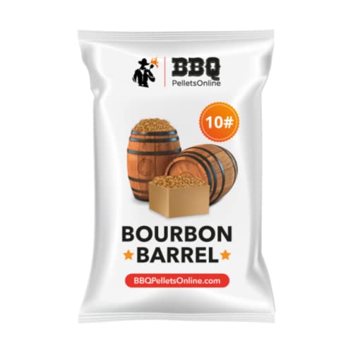 BBQ Pellets Online 10# 100% Bourbon Barrel Wood BBQ Pellets (10 pounds)