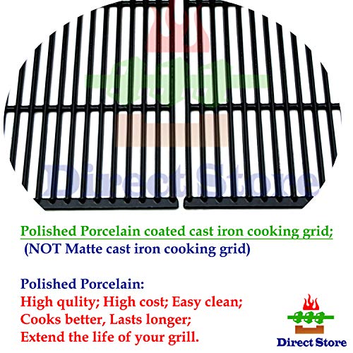 Direct Store Parts DC113 Polished Porcelain Coated Cast Iron Cooking Grid Replacement for Charbroil, Cuisinart, Tuscany Gas Grill